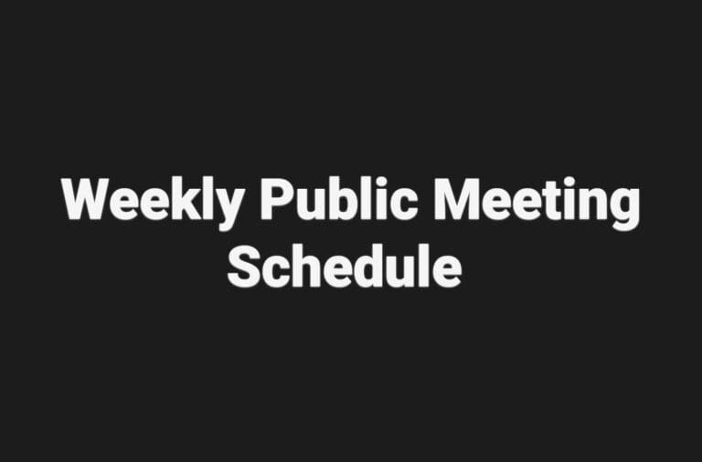 Weekly Public Meeting Schedule (9.16.24 – 9.20.24)