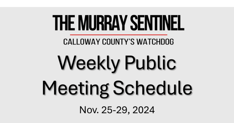 Weekly Public Meeting Schedule (Nov. 25-27)