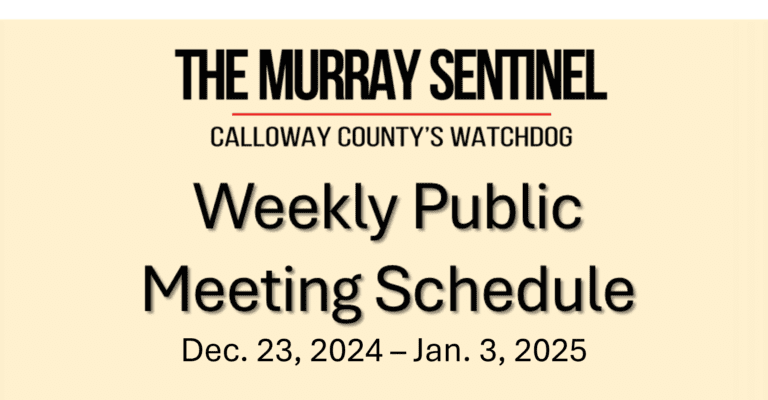 Weekly Public Meeting Schedule (Dec. 23, 2024 – Jan. 3, 2025)