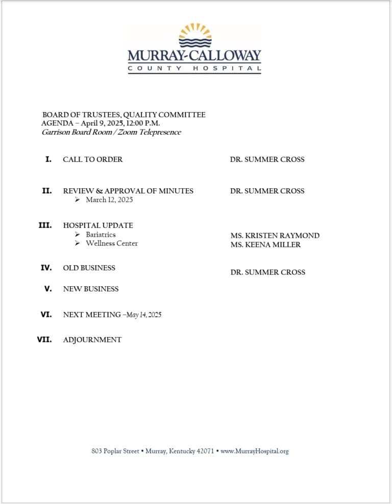 MCCH Board of Trustees Quality Committee Regular Meeting