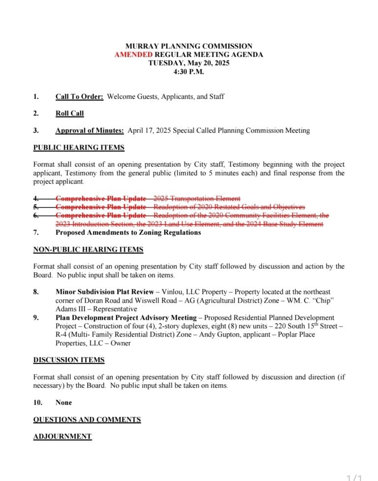 Murray Planning Commission Regular Meeting