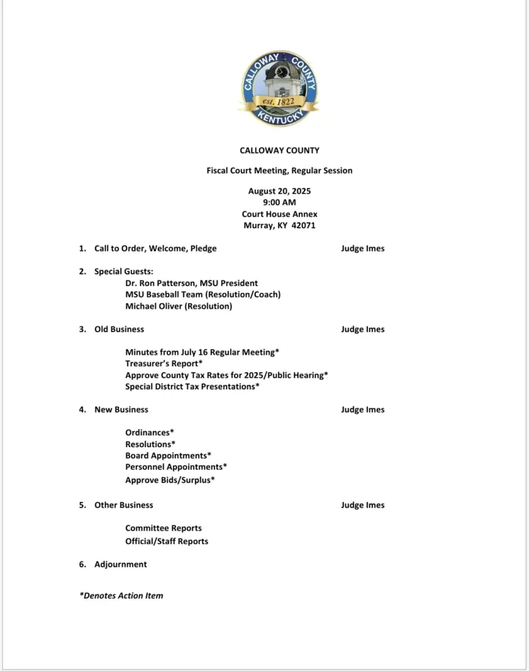 Calloway County Fiscal Court Regular Meeting