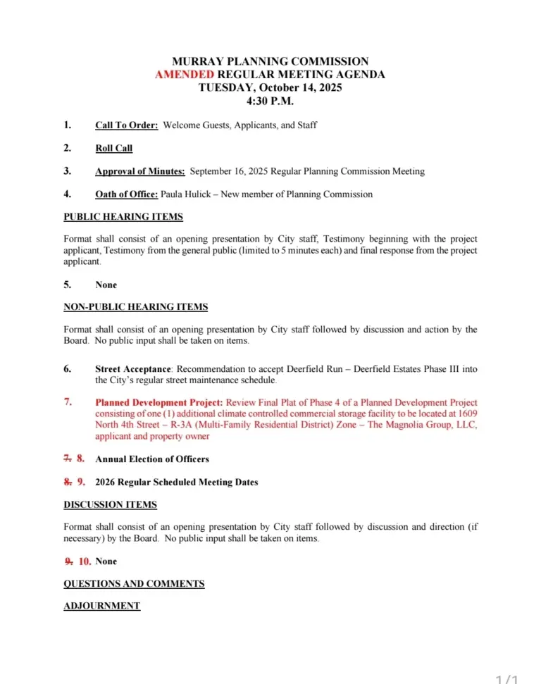 Murray Planning Commission Regular Meeting