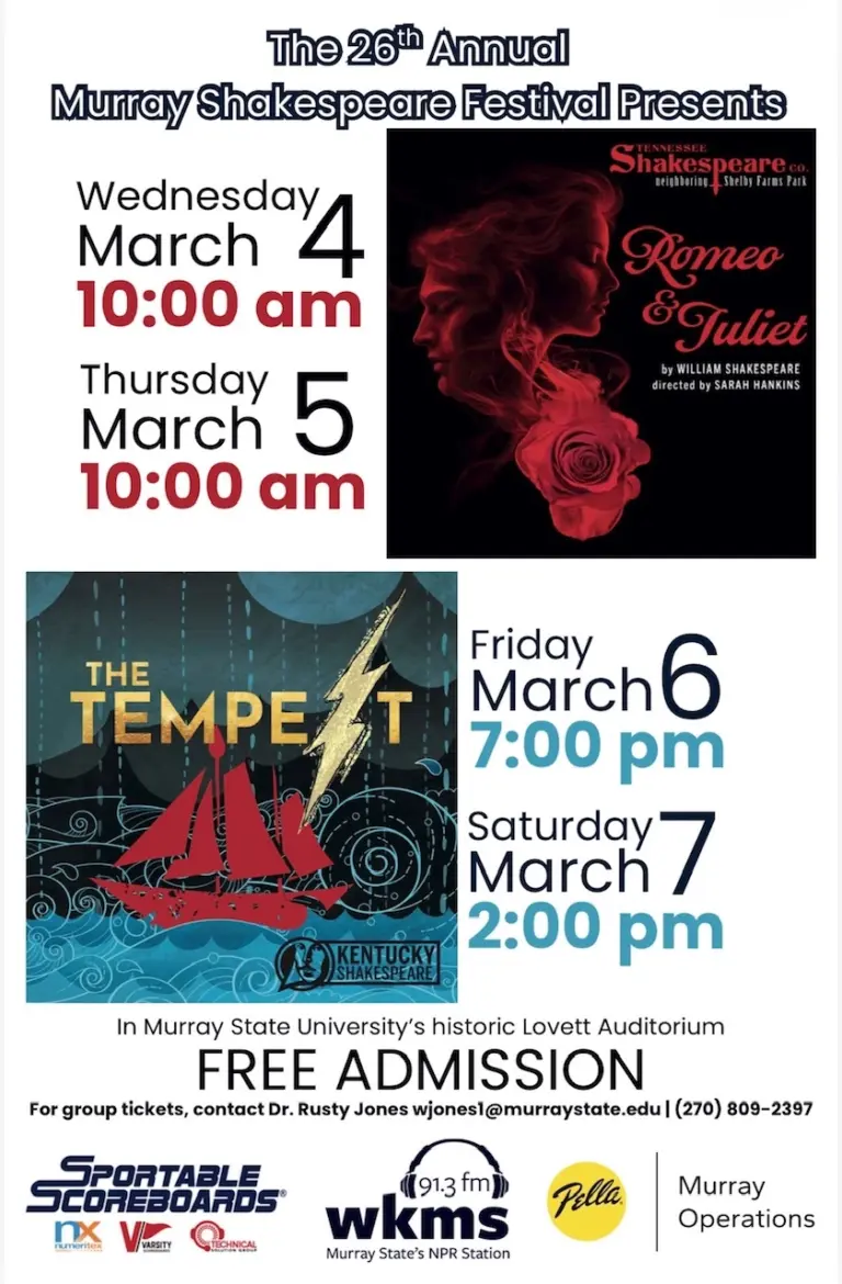 Murray Shakespeare Festival to feature four free performances in March